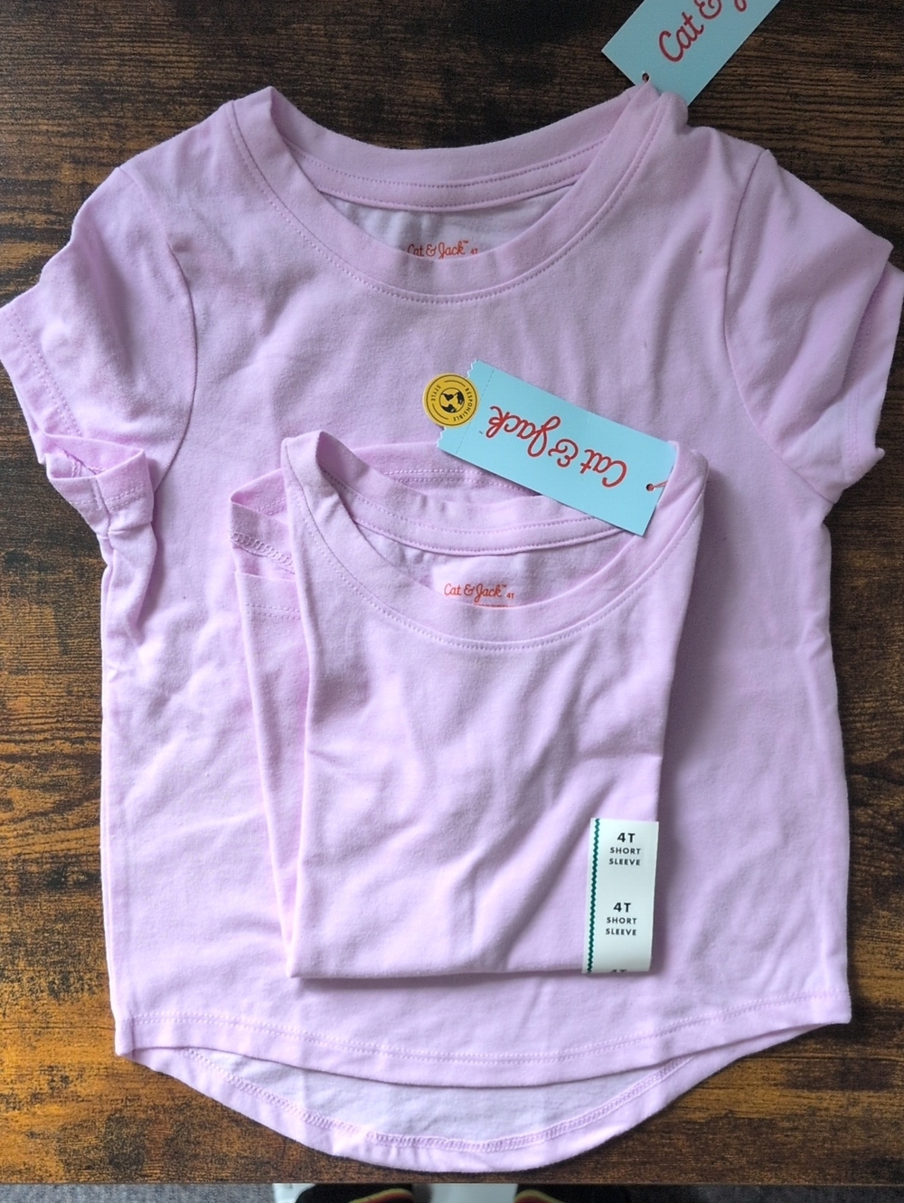 BUNDLE DEAL Cat & Jack Light Pink Short Sleeve Kids Tee (SET OF 2) 4T